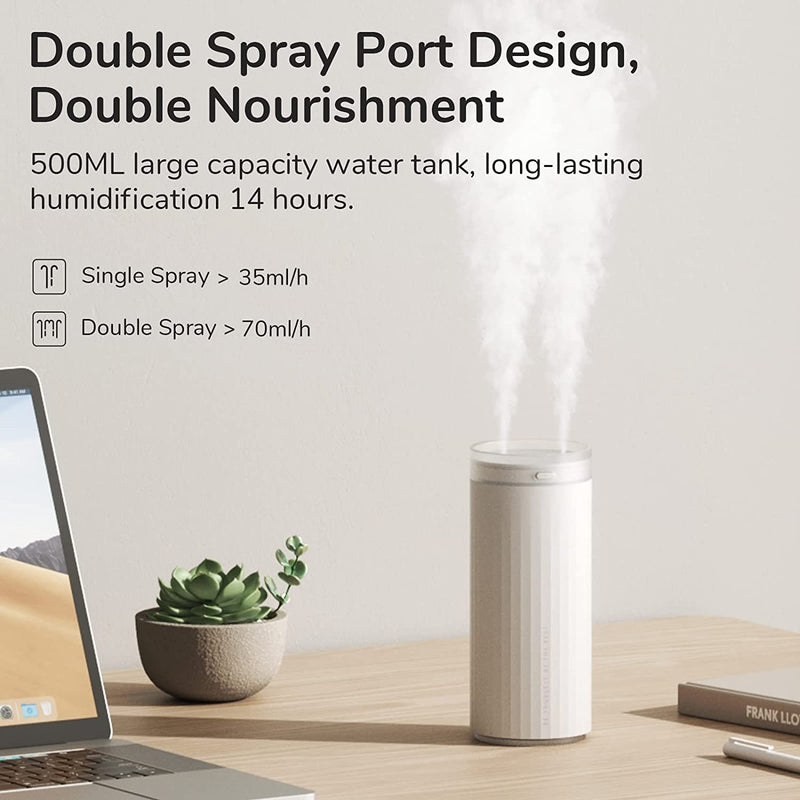 Small Humidifiers 500ml Desk Humidifier Night Light Function Quiet Operation Electric Aroma Diffuser Air Car Humidifier